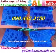 Pallet nhựa PL07LS - Pallet nhựa kê hàng 600x600x100mm giá siêu rẻ