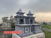Mới xây dựng mộ hai mái bằng đá nguyên khối tự nhiên tại Vĩnh Long