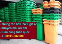 Thùng đựng rác 120L 240L giá rẻ tại Bạc Liêu- thùng rác công cộng- lh 091108200