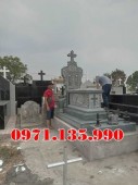 Quảng Ninh Mẫu mộ đá xanh rêu công giáo đẹp bán tại Quảng Ninh - Lăng mộ đạo
