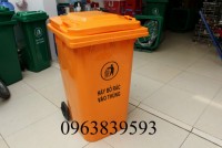 Thùng rác nhựa, thùng rác nhựa 240L màu cam giá rẻ