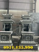 96- Mẫu mộ đôi bằng đá xanh rêu cẩm thạch đẹp bán Bắc Giang