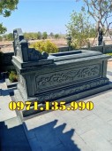 56- Mẫu mộ đôi bằng đá xanh rêu cẩm thạch đẹp bán Vũng Tàu