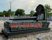 mẫu mộ đá xanh gia đình đẹp bán long an, song thân phu thê 348