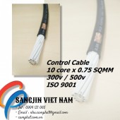 Sangjin Việt Nam (Control Cable) 10 core x 0.75mm có chống nhiễu (ISO 9001)