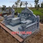 Bắc Giang Mẫu mộ đá xanh rêu công giáo đẹp bán tại Bắc Giang - Mộ đạo thiên chúa